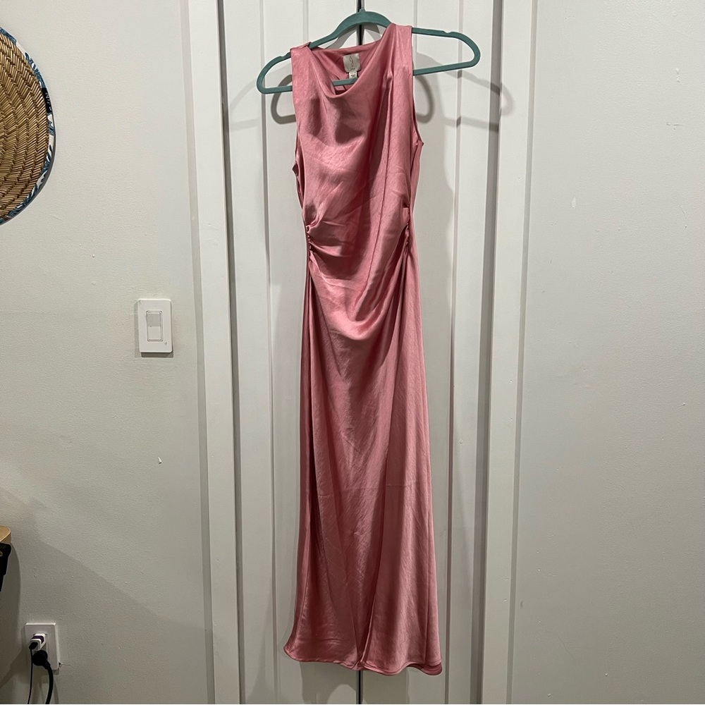 Pink silky Formal Dress